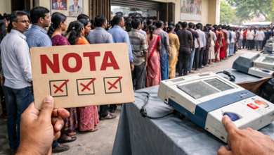 भारत में EVM मशीन पर NOTA बटन